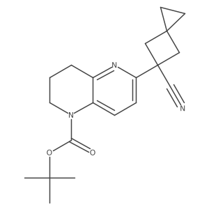 tert-Butyl 6-(5-cyanospiro[2.3]hexan-5-yl)-3,4-dihydro-1,5-naphthyridine-1(2H)-carboxylate结构式