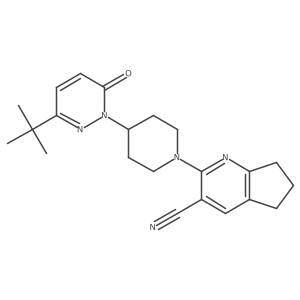 2-[4-(3-tert-butyl-6-oxo-1,6-dihydropyridazin-1-yl)piperidin-1-yl]-5H,6H,7H-cyclopenta[b]pyridine-3-carbonitrile Structure