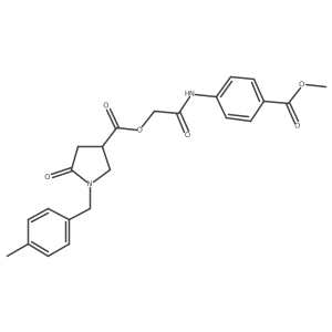 {[4-(Methoxycarbonyl)phenyl]carbamoyl}methyl 1-[(4-methylphenyl)methyl]-5-oxopyrrolidine-3-carboxylate结构式