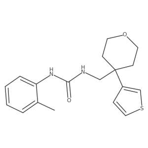 1-((4-(thiophen-3-yl)tetrahydro-2H-pyran-4-yl)methyl)-3-(o-tolyl)urea结构式