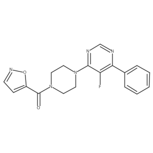 5-Fluoro-4-[4-(1,2-oxazole-5-carbonyl)piperazin-1-yl]-6-phenylpyrimidine Structure