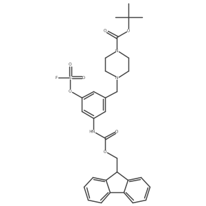 tert-butyl 4-{[3-({[(9H-fluoren-9-yl)methoxy]carbonyl}amino)-5-[(fluorosulfonyl)oxy]phenyl]methyl}piperazine-1-carboxylate结构式