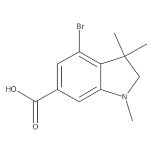 4-Bromo-1,3,3-trimethylindoline-6-carboxylic acid结构式