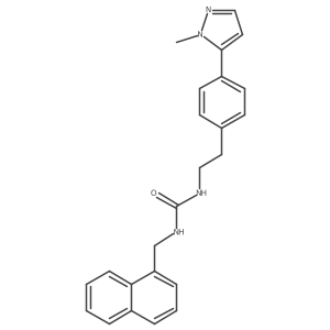 3-{2-[4-(1-methyl-1H-pyrazol-5-yl)phenyl]ethyl}-1-[(naphthalen-1-yl)methyl]urea结构式