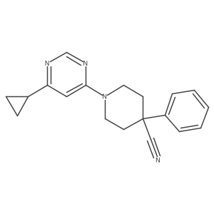 1-(6-Cyclopropylpyrimidin-4-yl)-4-phenylpiperidine-4-carbonitrile结构式