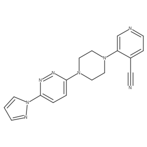 3-{4-[6-(1H-pyrazol-1-yl)pyridazin-3-yl]piperazin-1-yl}pyridine-4-carbonitrile结构式