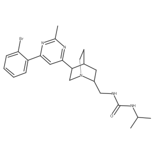 1-{[(2R,4R,5R)-5-[6-(2-bromophenyl)-2-methylpyrimidin-4-yl]-1-azabicyclo[2.2.2]octan-2-yl]methyl}-3-(propan-2-yl)urea结构式