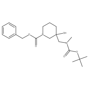 benzyl 3-[[tert-butoxycarbonyl(methyl)amino]methyl]-3-hydroxy-piperidine-1-carboxylate结构式