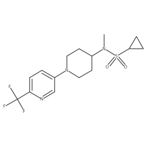 N-methyl-N-{1-[6-(trifluoromethyl)pyridin-3-yl]piperidin-4-yl}cyclopropanesulfonamide结构式