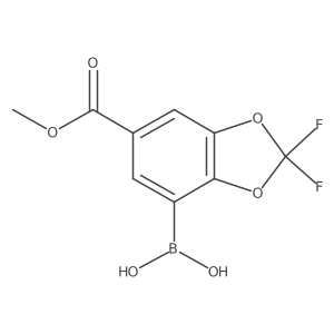 (2,2-Difluoro-6-methoxycarbonyl-1,3-benzodioxol-4-yl)boronic acid结构式