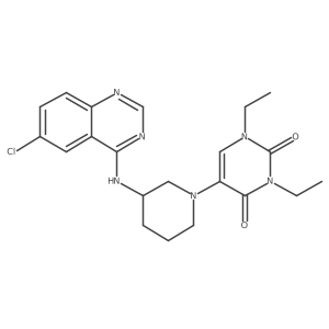 5-{3-[(6-Chloroquinazolin-4-yl)amino]piperidin-1-yl}-1,3-diethyl-1,2,3,4-tetrahydropyrimidine-2,4-dione Structure