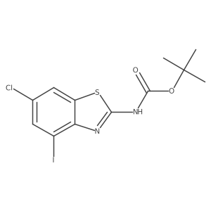 tert-Butyl (6-chloro-4-iodobenzo[d]thiazol-2-yl)carbamate结构式