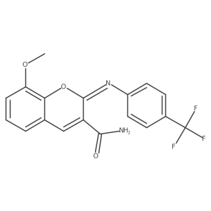 (2Z)-8-methoxy-2-{[4-(trifluoromethyl)phenyl]imino}-2H-chromene-3-carboxamide结构式