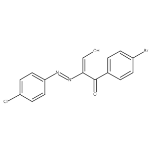 (E)-1-(4-bromophenyl)-2-[(4-chlorophenyl)diazenyl]-3-hydroxyprop-2-en-1-one结构式