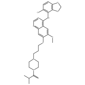 1-[4-[3-[[4-[(5-Chloro-1,3-benzodioxol-4-yl)amino]-6-methoxy-7-quinazolinyl]oxy]propyl]-1-piperazinyl]-2-methyl-1-propanone结构式