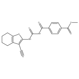 Methyl 4-(((3-cyano-4,5,6,7-tetrahydrobenzo[b]thiophen-2-yl)carbamothioyl)carbamoyl)benzoate Structure