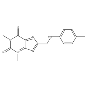 1,3-Dimethyl-8-[(4-methylanilino)methyl]purin-3-ium-2,6-dione结构式