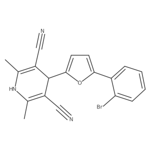 4-(5-(2-Bromophenyl)furan-2-yl)-2,6-dimethyl-1,4-dihydropyridine-3,5-dicarbonitrile结构式