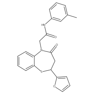 2-(2-(furan-2-yl)-4-oxo-3,4-dihydrobenzo[b][1,4]thiazepin-5(2H)-yl)-N-(m-tolyl)acetamide结构式