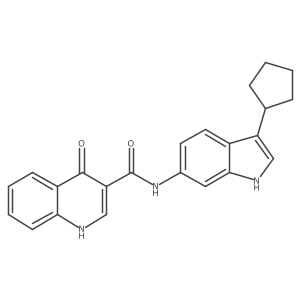 N-(3-cyclopentyl-1H-indol-6-yl)-4-oxo-1H-quinoline-3-carboxamide Structure