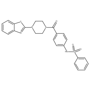 N-(4-(4-(benzo[d]thiazol-2-yl)piperazine-1-carbonyl)phenyl)benzenesulfonamide结构式
