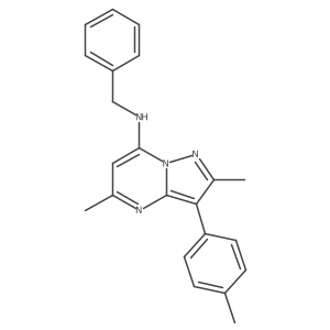 N-benzyl-2,5-dimethyl-3-(4-methylphenyl)pyrazolo[1,5-a]pyrimidin-7-amine结构式