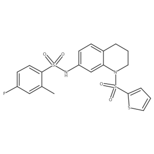 4-fluoro-2-methyl-N-(1-(thiophen-2-ylsulfonyl)-1,2,3,4-tetrahydroquinolin-7-yl)benzenesulfonamide Structure