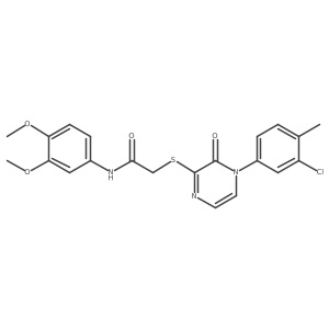 2-((4-(3-chloro-4-methylphenyl)-3-oxo-3,4-dihydropyrazin-2-yl)thio)-N-(3,4-dimethoxyphenyl)acetamide Structure