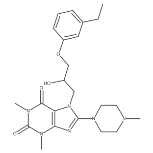 7-(3-(3-ethylphenoxy)-2-hydroxypropyl)-1,3-dimethyl-8-(4-methylpiperazin-1-yl)-1H-purine-2,6(3H,7H)-dione Structure