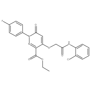 Ethyl 4-(2-((2-chlorophenyl)amino)-2-oxoethoxy)-1-(4-fluorophenyl)-6-oxo-1,6-dihydropyridazine-3-carboxylate Structure
