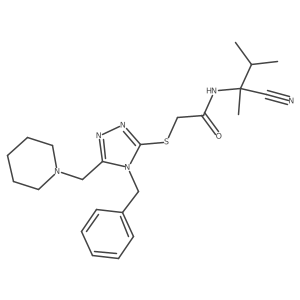 2-({4-benzyl-5-[(piperidin-1-yl)methyl]-4H-1,2,4-triazol-3-yl}sulfanyl)-N-(1-cyano-1,2-dimethylpropyl)acetamide Structure