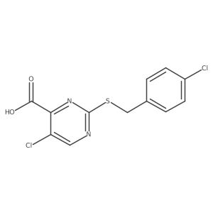 5-Chloro-2-[(4-chlorobenzyl)sulfanyl]pyrimidine-4-carboxylic acid结构式