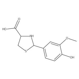 (4R)-2-(4-hydroxy-3-methoxyphenyl)thiazolidine-4-carboxylic acid Structure