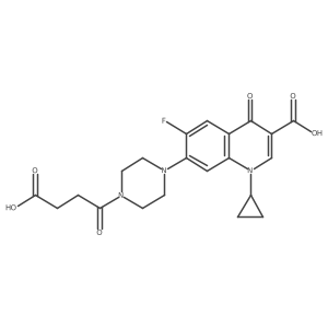 7-[4-(3-Carboxy-1-oxopropyl)-1-piperazinyl]-1-cyclopropyl-6-fluoro-1,4-dihydro-4-oxo-3-quinolinecarboxylic acid结构式