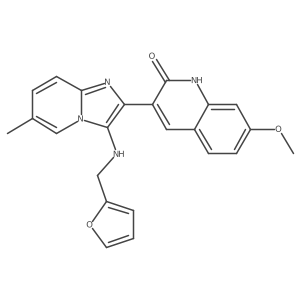 3-[3-(furan-2-ylmethylamino)-6-methylimidazo[1,2-a]pyridin-2-yl]-7-methoxy-1H-quinolin-2-one Structure