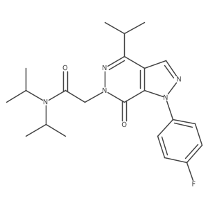2-(1-(4-fluorophenyl)-4-isopropyl-7-oxo-1H-pyrazolo[3,4-d]pyridazin-6(7H)-yl)-N,N-diisopropylacetamide结构式