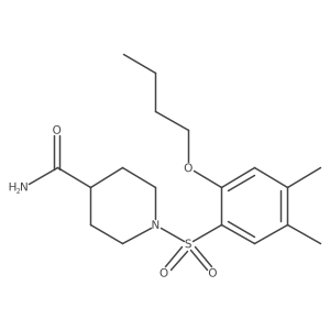 1-(2-Butoxy-4,5-dimethylbenzenesulfonyl)piperidine-4-carboxamide结构式