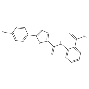 N-(2-carbamoylphenyl)-5-(4-chlorophenyl)oxazole-2-carboxamide结构式