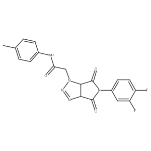 2-[5-(3,4-difluorophenyl)-4,6-dioxo-4,5,6,6a-tetrahydropyrrolo[3,4-d][1,2,3]triazol-1(3aH)-yl]-N-(4-methylphenyl)acetamide结构式