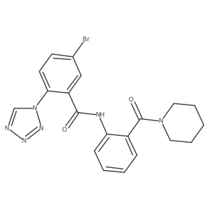 5-bromo-N-[2-(piperidin-1-ylcarbonyl)phenyl]-2-(1H-tetrazol-1-yl)benzamide结构式