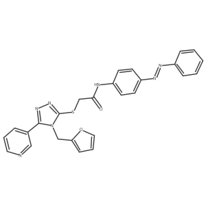 2-[[4-(furan-2-ylmethyl)-5-pyridin-3-yl-1,2,4-triazol-3-yl]sulfanyl]-N-(4-phenyldiazenylphenyl)acetamide结构式