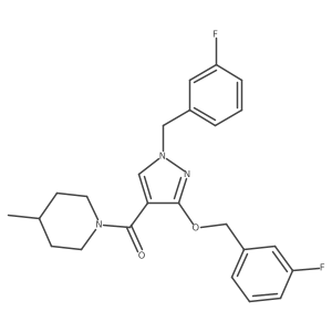 (1-(3-fluorobenzyl)-3-((3-fluorobenzyl)oxy)-1H-pyrazol-4-yl)(4-methylpiperidin-1-yl)methanone结构式