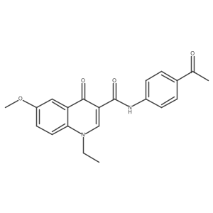 N-(4-acetylphenyl)-1-ethyl-6-methoxy-4-oxo-1,4-dihydroquinoline-3-carboxamide结构式