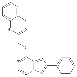N-(2-fluorophenyl)-2-[(2-phenylpyrazolo[1,5-a]pyrazin-4-yl)thio]acetamide结构式