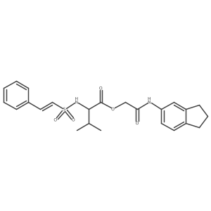 [(2,3-dihydro-1H-inden-5-yl)carbamoyl]methyl 3-methyl-2-(2-phenylethenesulfonamido)butanoate结构式