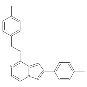 2-(4-Methylphenyl)-4-{[(4-methylphenyl)methyl]sulfanyl}pyrazolo[1,5-A]pyrazine结构式