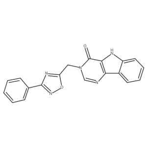 3-[(3-phenyl-1,2,4-oxadiazol-5-yl)methyl]-3,5-dihydro-4H-pyrimido[5,4-b]indol-4-one Structure