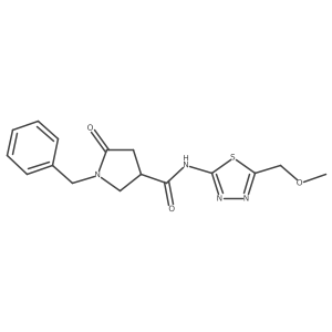 1-benzyl-N-[(2E)-5-(methoxymethyl)-1,3,4-thiadiazol-2(3H)-ylidene]-5-oxopyrrolidine-3-carboxamide结构式