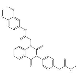 2-[4-(1-{[(3,4-dimethoxyphenyl)carbamoyl]methyl}-2,4-dioxo-1,2,3,4-tetrahydroquinazolin-3-yl)phenyl]-N-methylacetamide结构式