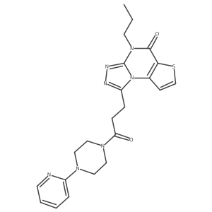 1-(3-oxo-3-(4-(pyridin-2-yl)piperazin-1-yl)propyl)-4-propylthieno[2,3-e][1,2,4]triazolo[4,3-a]pyrimidin-5(4H)-one结构式